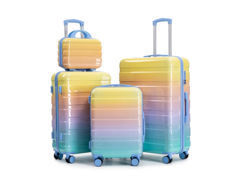  Set de 4 valises rigides,14202428 pouces,avec serrure à combinaison,pc,jaune  - Conforama A