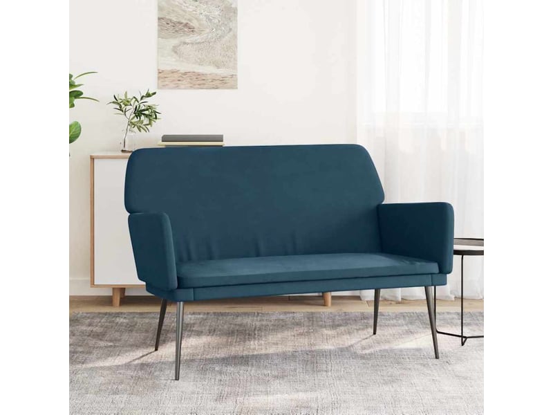  Banc, canapé 2 places bleu 108x79x79 cm velours shl95548  - Conforama B