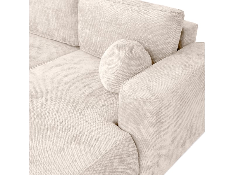  Canapé d'angle moon mini avec fonction couchage, tissu flow, droite, crème (04)  - Conforama D