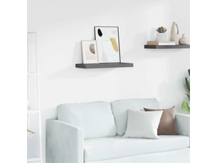 Étagère flottante, étagère murale gris brillant 60x23,5x3,8 cm mdf cf42314