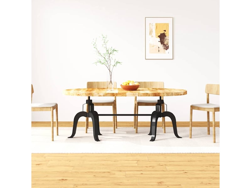  Vidaxl table à manger bois de manguier massif et acier 180 cm  - Conforama B