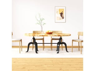 Vidaxl table à manger bois de manguier massif et acier 180 cm