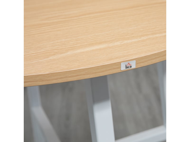  Table de salle à manger 4 personnes pour cuisine en contreplaqué et métal ø80×76 cm bois naturel  - Conforama D