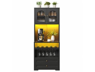 Buffet 2 porte(s) 2 tiroir(s) <strong>MODENVIE</strong> <strong></strong> - 70 cm coloris noir