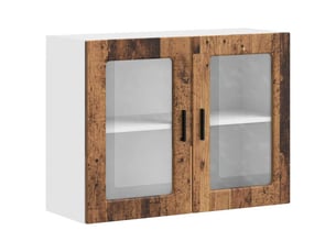 Armoire murale de cuisine avec porte en verre porto vieux bois shl8017