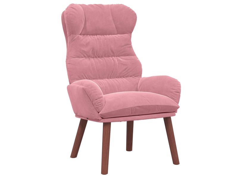 Vidaxl fauteuil rose 69 x 74 x 93 cm velours  - Conforama A