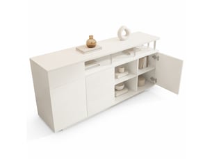 Buffet 2 porte(s)  4 tiroir(s) <strong>HAUSS SPOLE</strong> <strong></strong> - 160 cm coloris blanc 