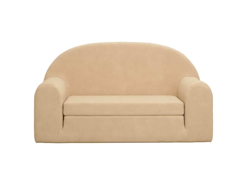  Canapé convertible, canapé droit, canapé-lit pour enfants 2 places crème peluche douce cf22305  - Conforama C