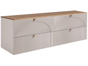 Meuble sous-vasque suspendu aura 160 cm avec plan effet chêne craft cachemire mat k
