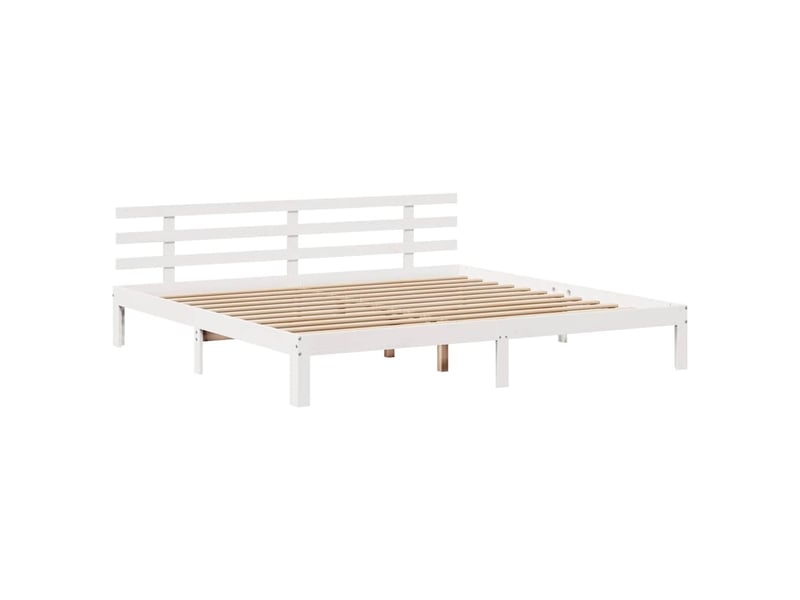 Lit double- lit adulte - cadre de lit avec tête de lit sans matelas blanc 200x200 cm - Conforama C