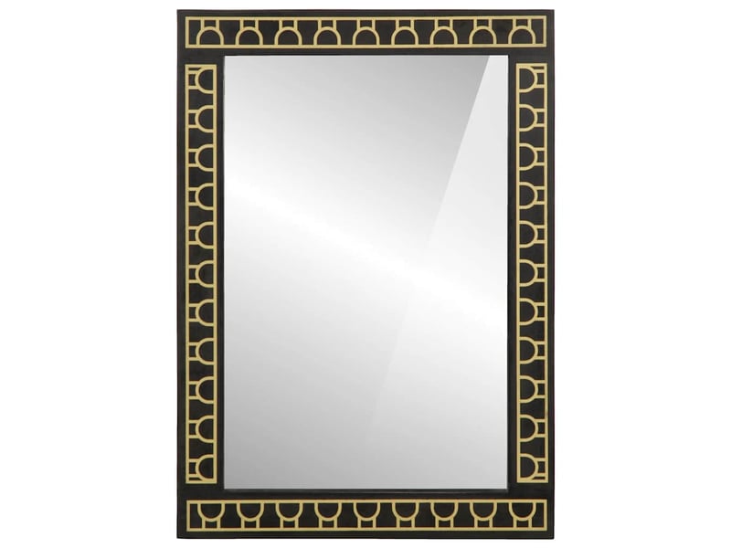  Miroir de salle de bain, miroir de toilette 50x70x2,5 cm bois de manguier massif et verre cf62480  - Conforama A