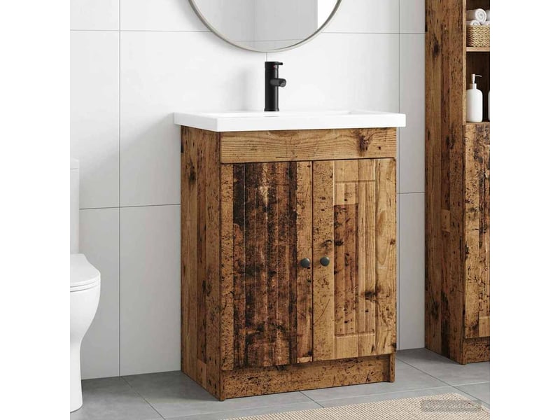 Ensemble de mobilier de salle de bain bois ancien shl6549 - Conforama B