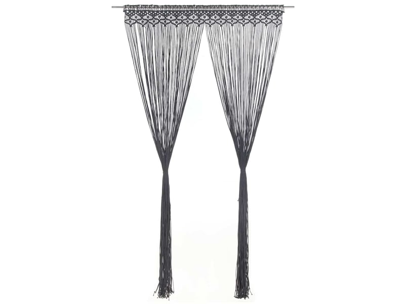  Rideau en macramé, rideau de porte anthracite 140x240 cm coton cf43856  - Conforama B