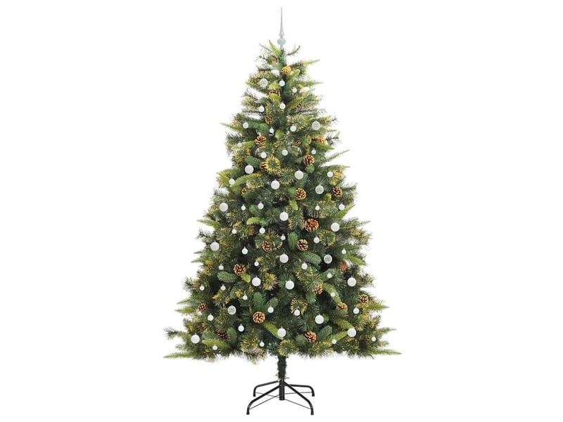  Sapin de noël - arbre de noël artificiel avec branches pliables et cônes 240 cm  - Conforama D