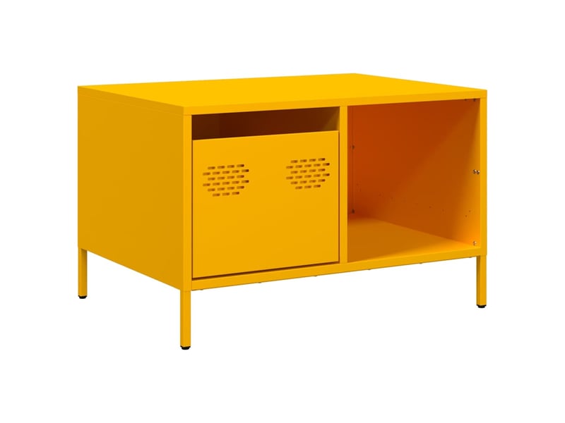  Table basse - table de salon - table à thé jaune moutarde 68,5x50x43,5 cm acier laminé à froid  - Conforama A