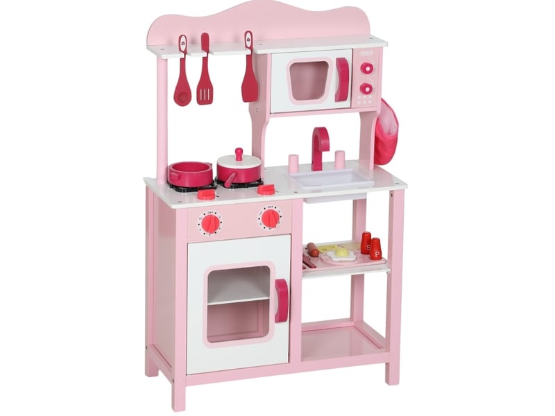  Cuisine jouet enfant 55x24x86 cm effets sonores bois rose  - Conforama A