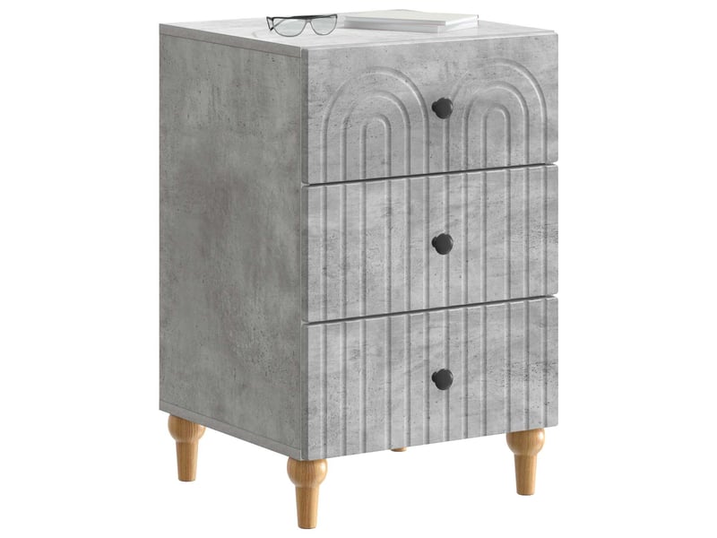  Table de chevet - cabinet de chevet - table de nuit gris béton 43 x 41 x 66,5 cm  - Conforama B