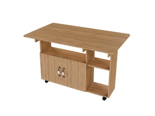 Table à manger pliante mobile 110x70x80 cm mdf coloris chêne clair