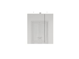 Meuble miroir salle de bain mural 60cm blanc led, prise fr, portes asymétriques, préassemblé