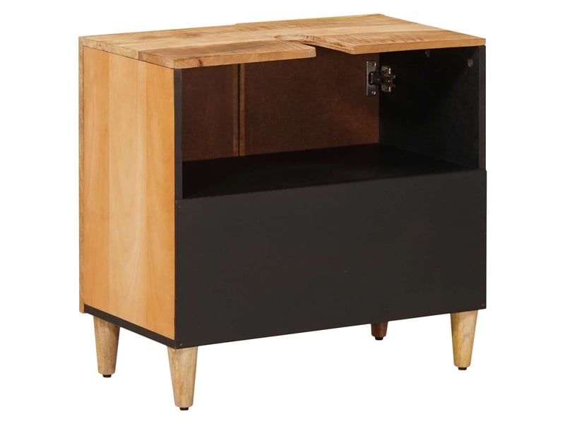 Armoire d'évier, armoire salle de bain marron 62 x 33 x 58 cm bois de mangue massif cf65476 - Conforama E