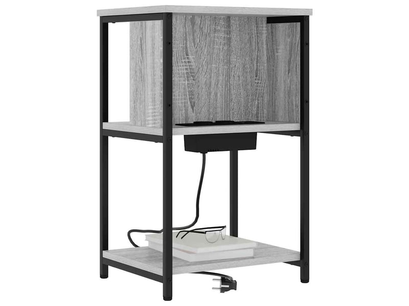  Table de chevet - cabinet de chevet - table de nuit 2 pièces gris sonoma 38 x 31 x 61 cm  - Conforama B