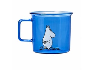Mug muurla en verre, personnage moomin, bleu