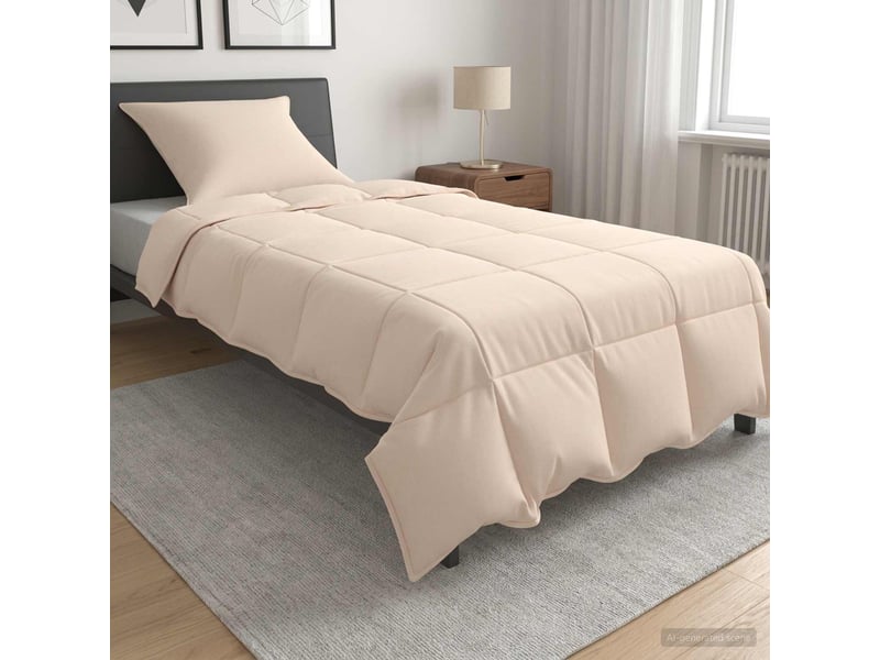  Ensemble de duvet 2 pcs - couette 155 x 200 cm été 850 gsm beige  - Conforama B