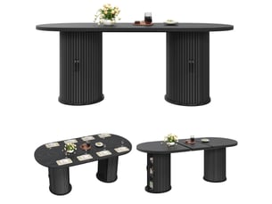 Table à manger extensible noir avec rangement intégré