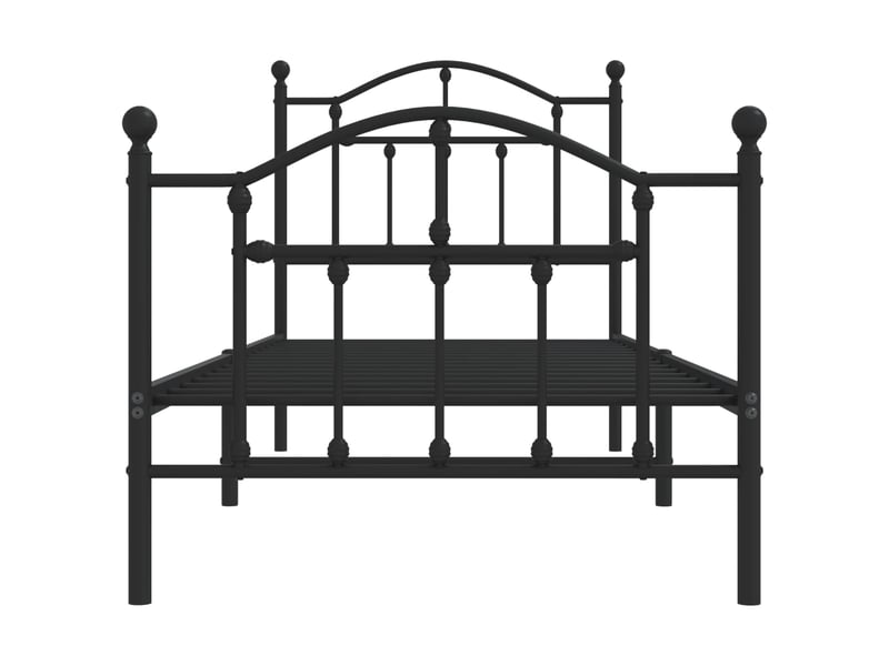 Lit simple- lit adulte - cadre de lit métal sans matelas avec pied de lit noir 80x200 cm - Conforama D
