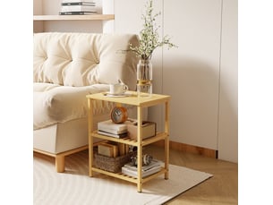 Table basse rectangulaire coloris naturel DESMIU - 30 cmx40.6 cm