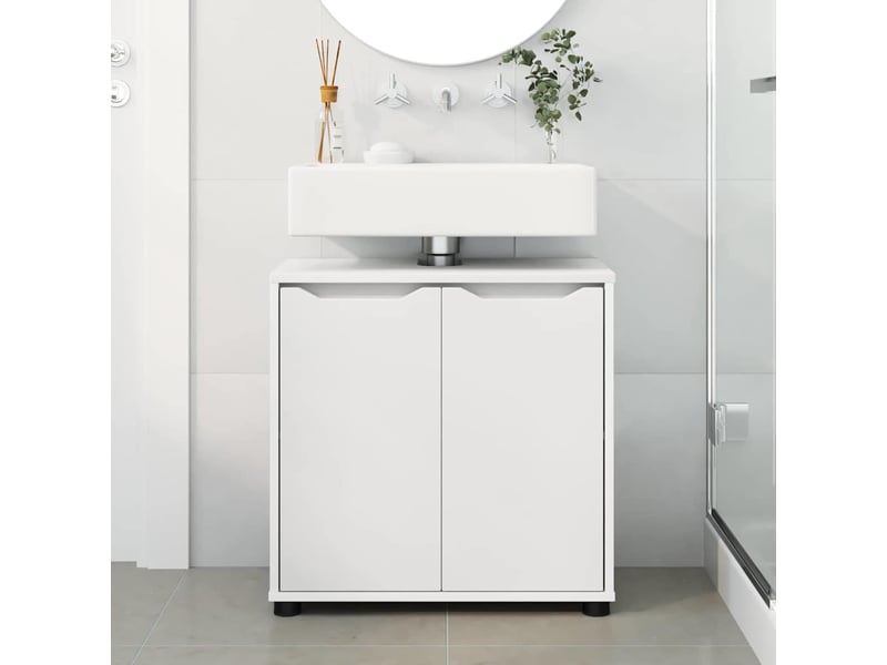 Armoire de lavabo de salle de bain blanc 60x30x60 cm  - Conforama D