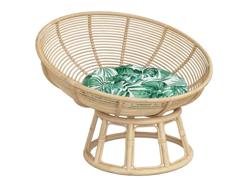  Coussin rond, coussin d'assise à motif de feuilles ø 60 x11 cm tissu oxford cf56598  - Conforama C