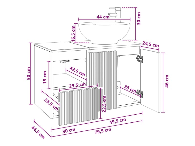  Ensemble de mobilier de salle de bain 2 pc blanc cf63993  - Conforama E