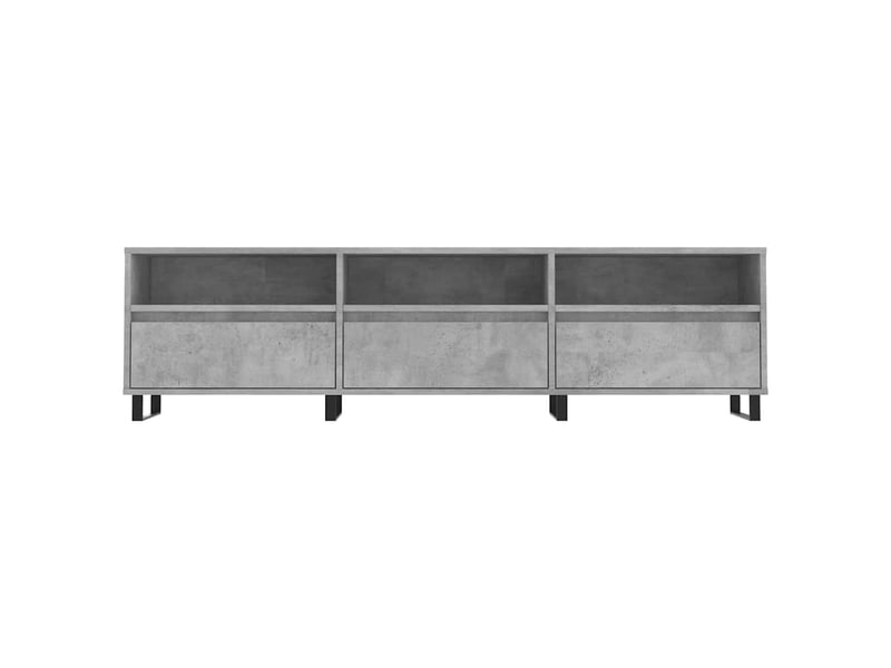  Meuble tv - banc tv - meuble de rangement gris béton 150x30x44,5 cm bois d'ingénierie  - Conforama E