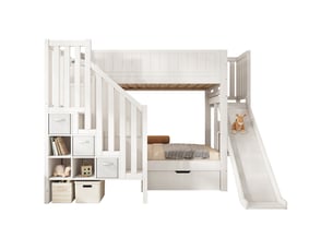 Lit superposé 90x200 cm <strong>OKWISH</strong> <strong></strong> coloris blanc