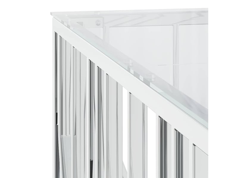  Table basse - table de salon - table à thé 100x100x50 cm acier inoxydable et verre  - Conforama E