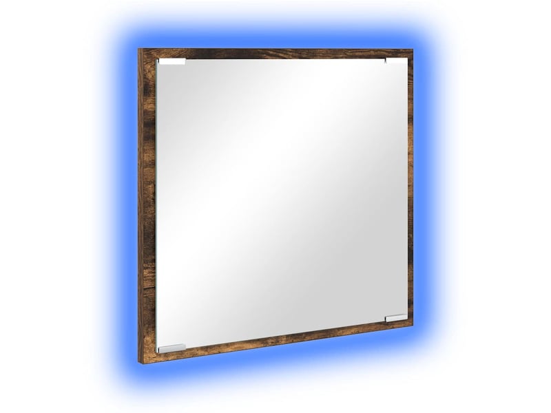 Miroir de salle de bain, miroir de toilette led chêne fumé 40 x 37 x 8.5 cm cf62561 - Conforama A