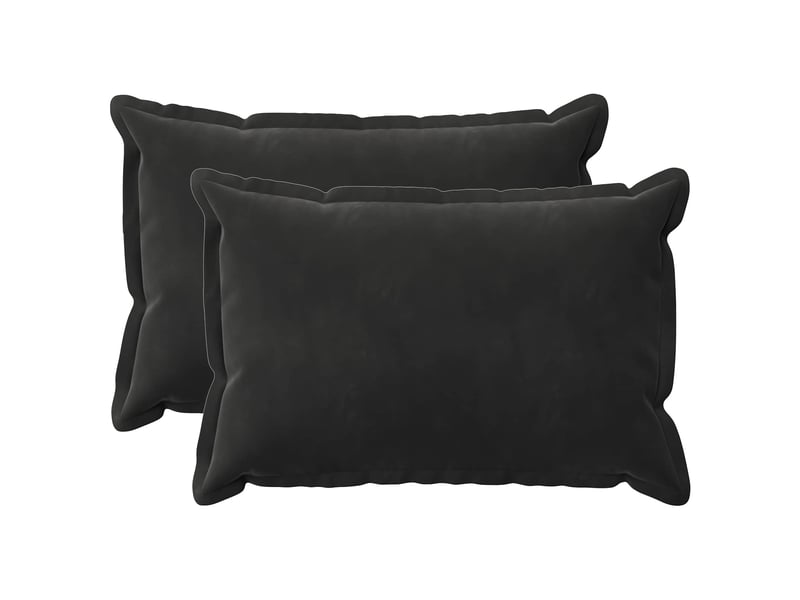  Lot de 2 coussins avec oreiller, coussins décoratifs houten noir fløjl cf51088  - Conforama A