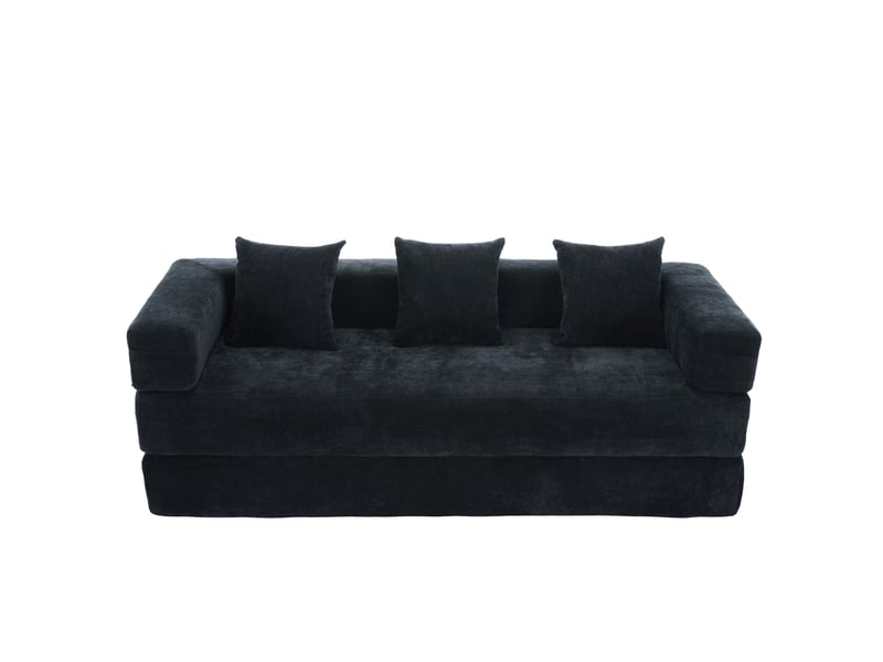 Canapé modulable chenille block ultra doux poches latérales rangement dessous antidérapant diy - Conforama A
