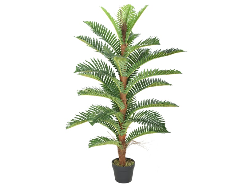  Palmier artificiel palmier 120 cm avec 24 feuilles en peva, plante décorative avec pot en plastique, vert  - Conforama B