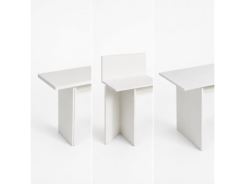  The white stone console extensible blanche gain de place transformable | table console extensible cuisine salon | 120x3570x76 cm  - Conforama D