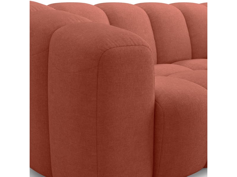  Canapé capitonné 3 places en tissu chenille terracotta - belleville Belleville - Conforama E