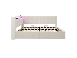 Lit coffre 90x200 cm SOGEU   coloris beige