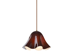 Suspension en verre ondulé en forme de fleur, douille e27, cordon réglable 150 cm, lampe suspendue pour cuisine et salle à manger, bordeaux