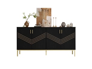Buffet 4 porte(s) OOIILLEE - 160 cm coloris noir
