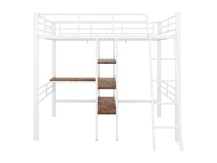 Lit mezzanine 90x200 cm <strong>ZOVIRA</strong> <strong></strong> coloris blanc