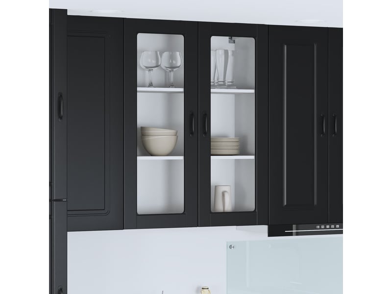  Meuble mural de cuisine | armoire de cuisine noir 80x31x100cm shl7158  - Conforama B