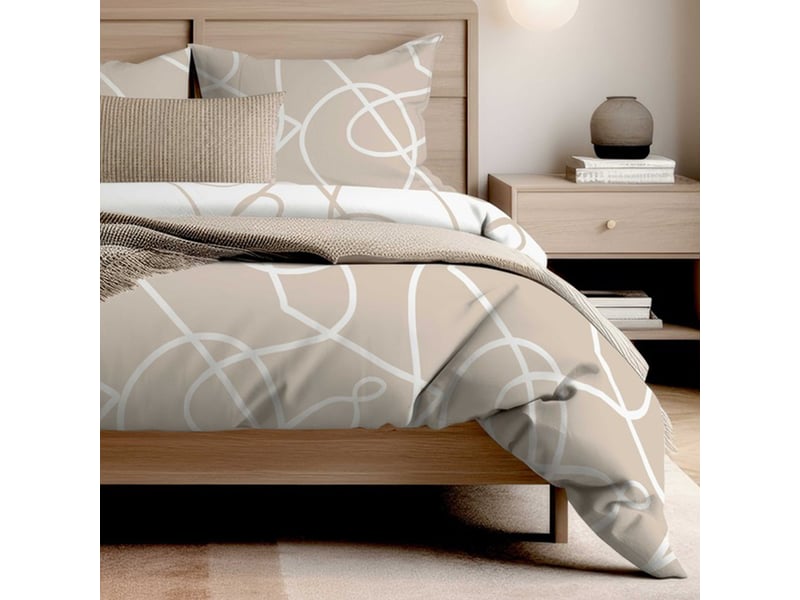  Parure de lit 220x240 cm coton pablo latte PD25476 - Conforama B