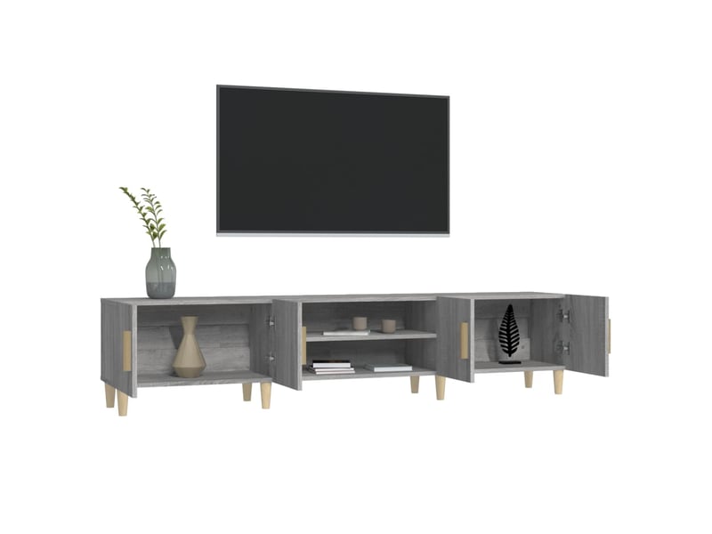  Meuble tv - banc tv - meuble de rangement sonoma gris 180x31,5x40 cm bois d'ingénierie  - Conforama E