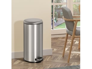 Poubelle à pédale 30 l ø29,2 x h62,9 cm inox argent